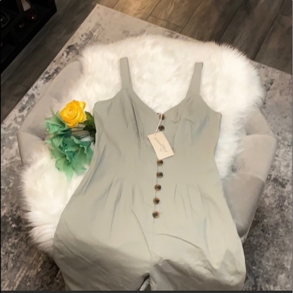 NEW! Button front Wide Leg Jumper Iced Tea Color Sz 8 - Picture 5 of 5